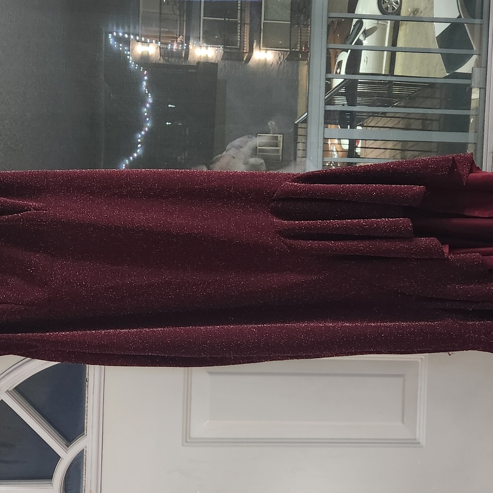 Libian Burgundy Glitter Dress
